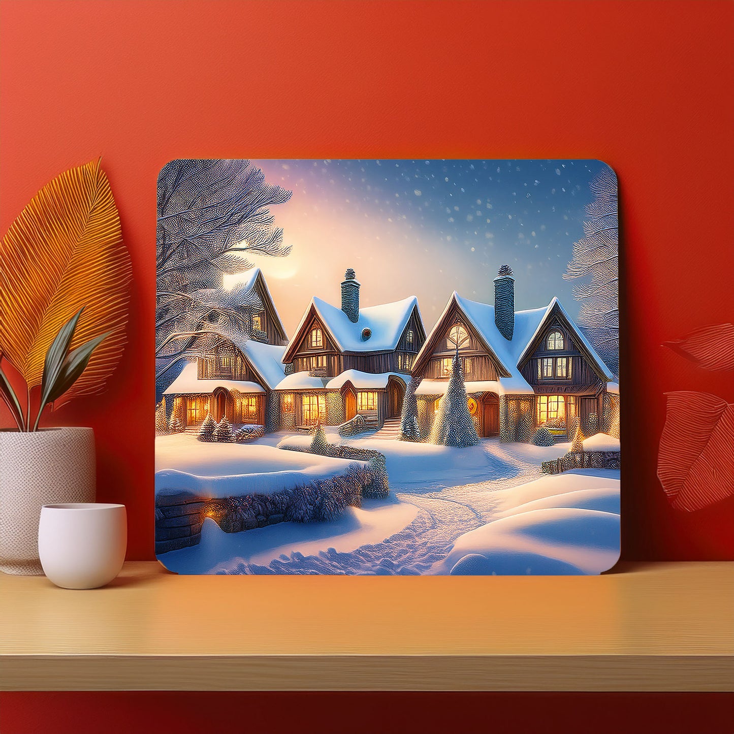 Home Fence Garden Trees Raining Fog Mousepad