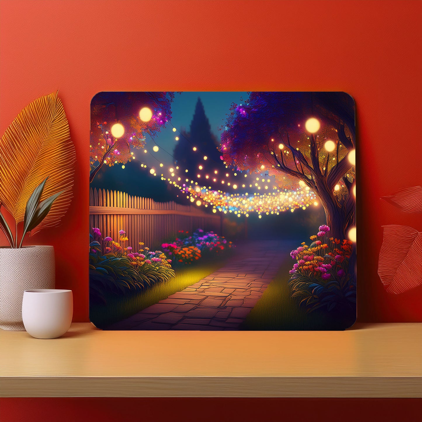 Home Fence Garden Trees Raining Fog Mousepad