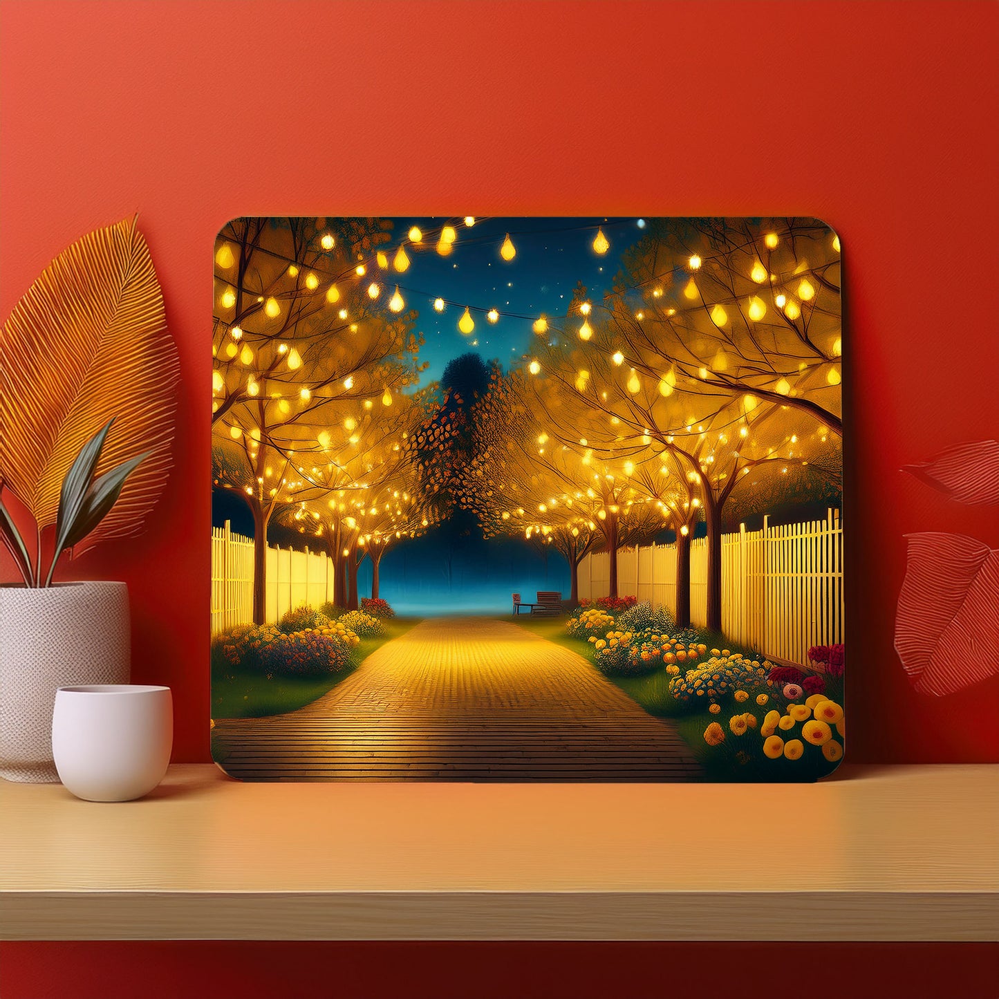 Home Fence Garden Trees Raining Fog Mousepad