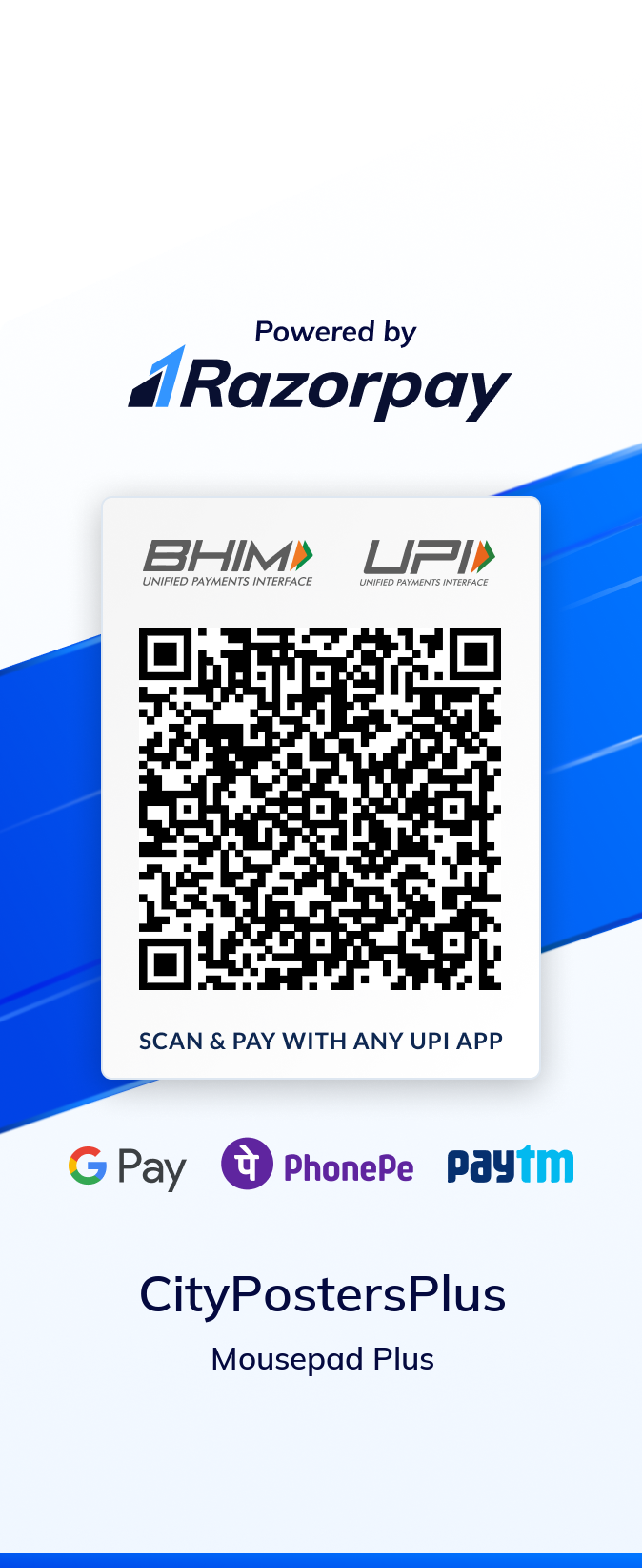 RazorPay UPI QR code
