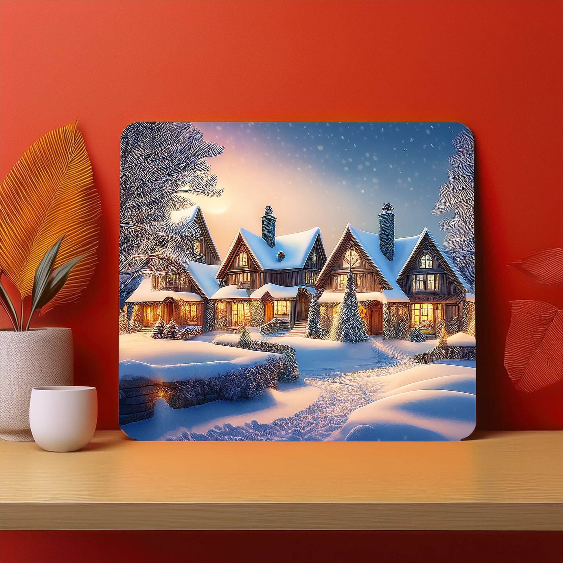 Home Fence Garden Trees Raining Fog Mousepad