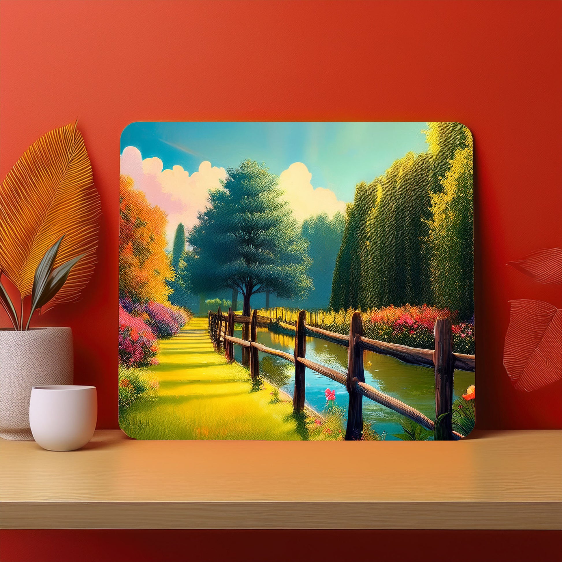 Home Fence Garden Trees Raining Fog Mousepad