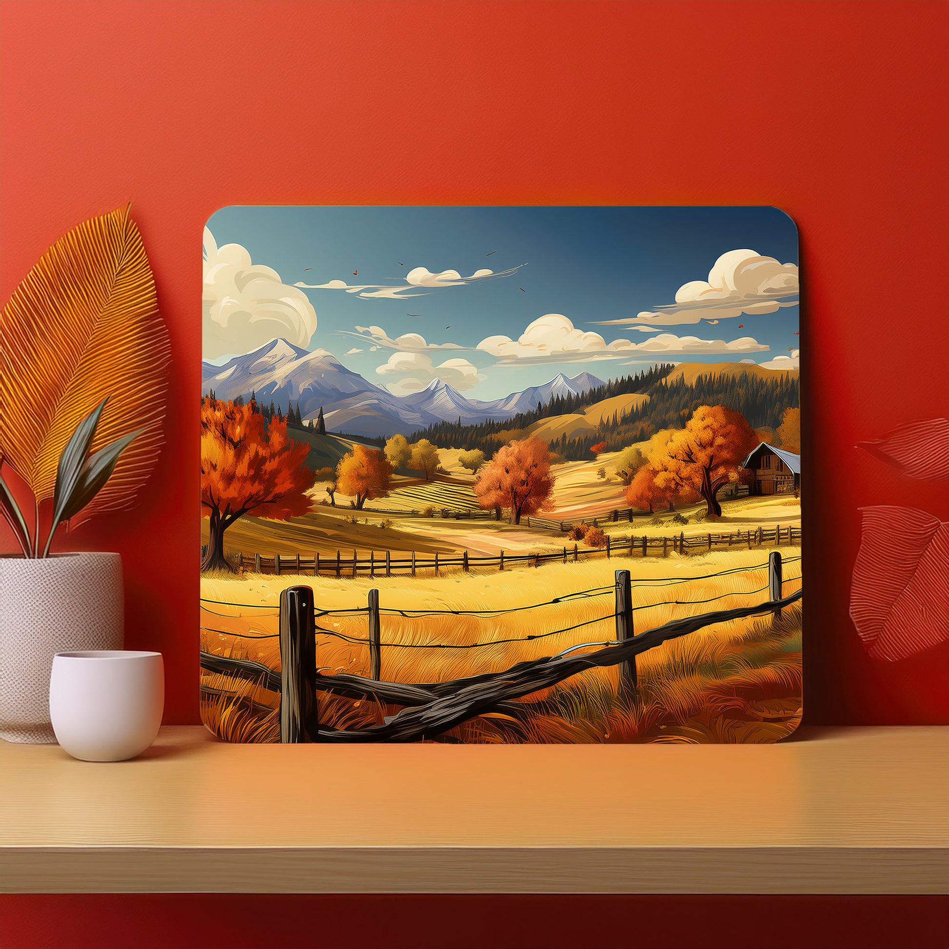 Home Fence Garden Trees Raining Fog Mousepad