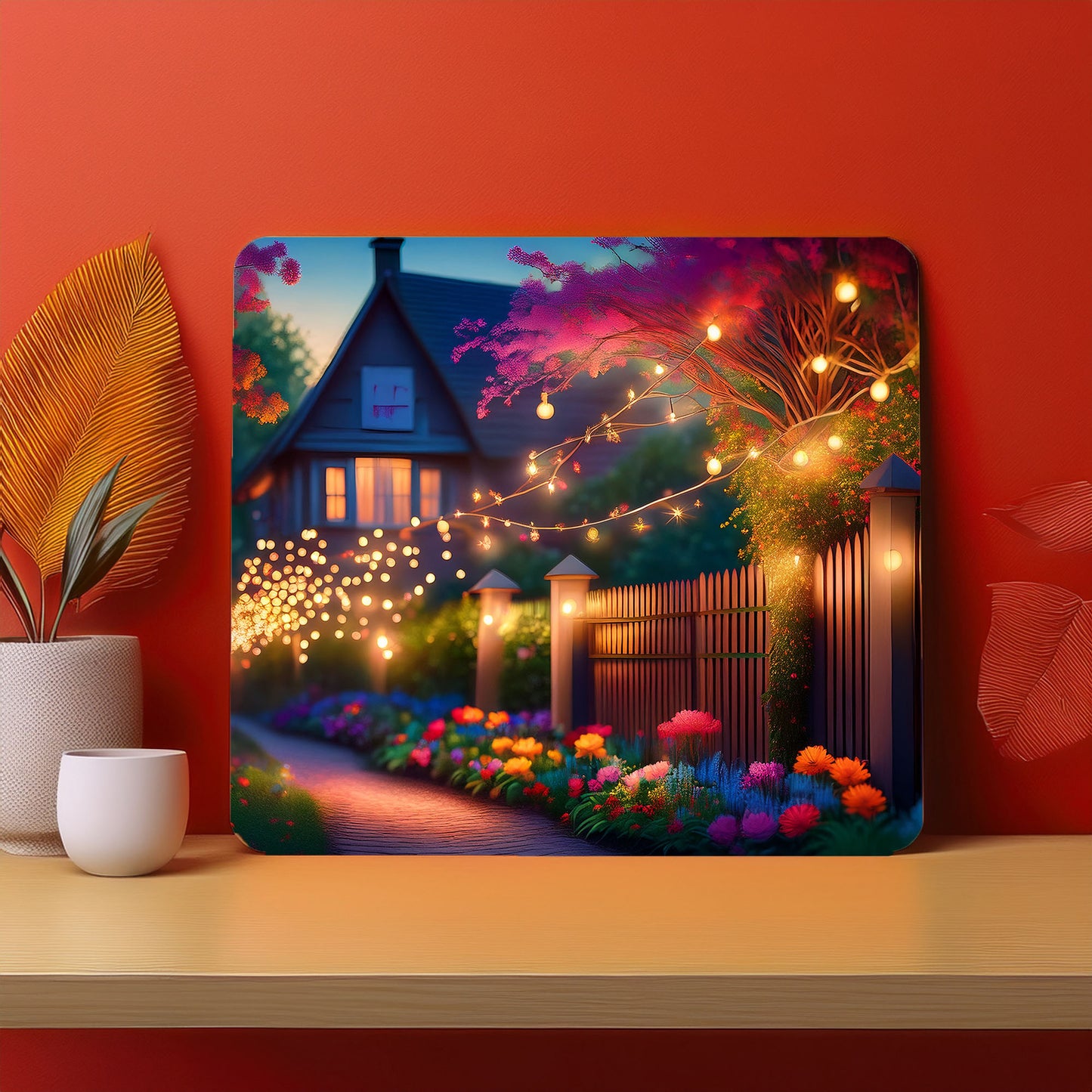 Home Fence Garden Trees Raining Fog Mousepad