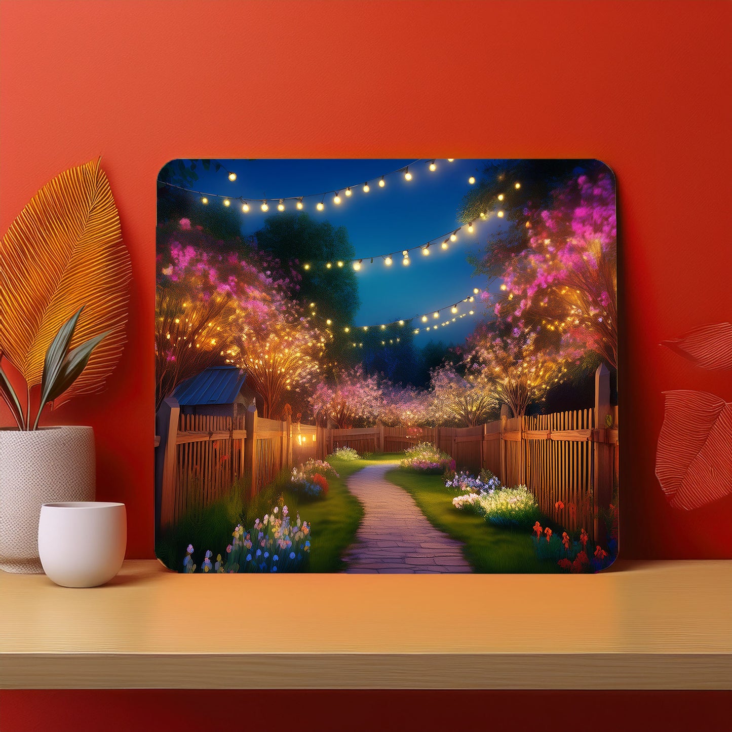 Home Fence Garden Trees Raining Fog Mousepad