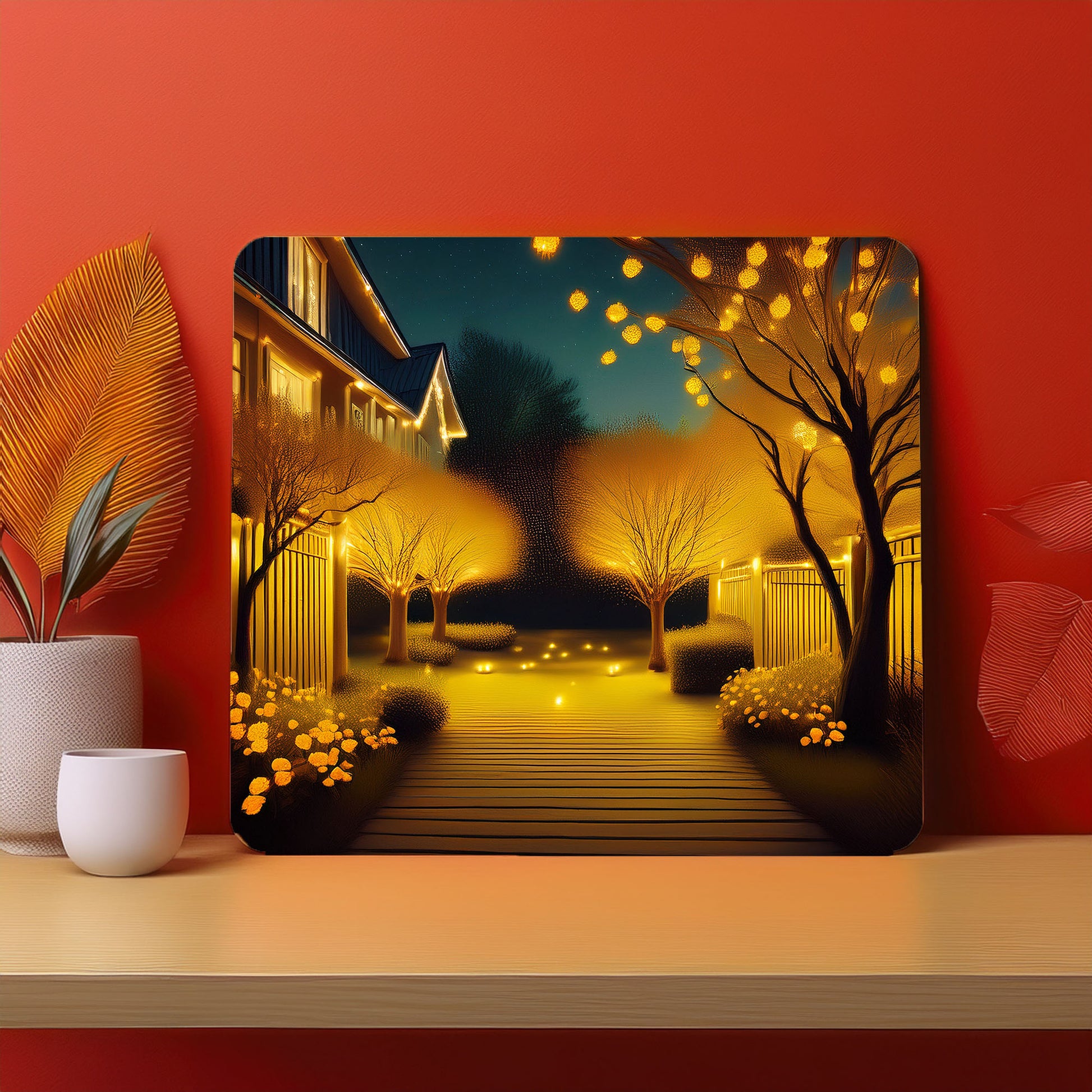 Home Fence Garden Trees Raining Fog Mousepad