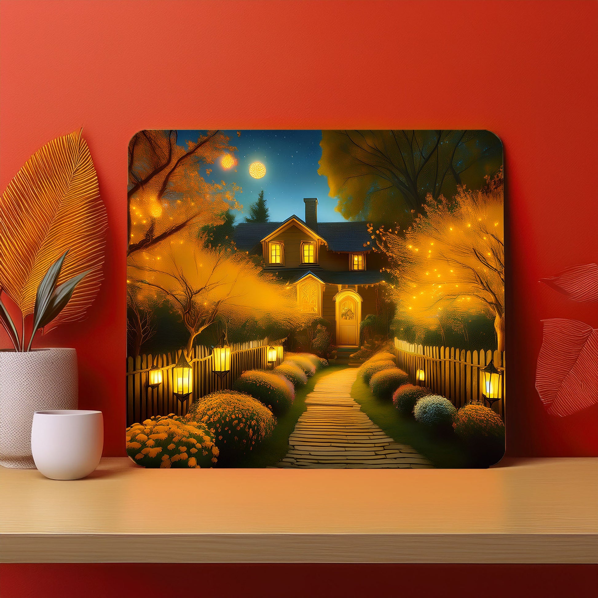 Home Fence Garden Trees Raining Fog Mousepad